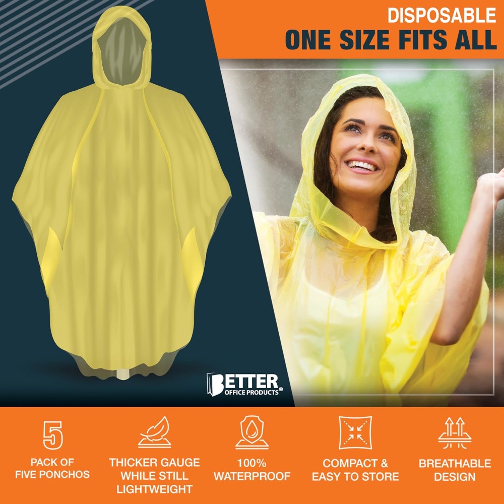 Disposable Yellow Rain Ponchos – Emergency Poncho Rain Bewertung und Preis