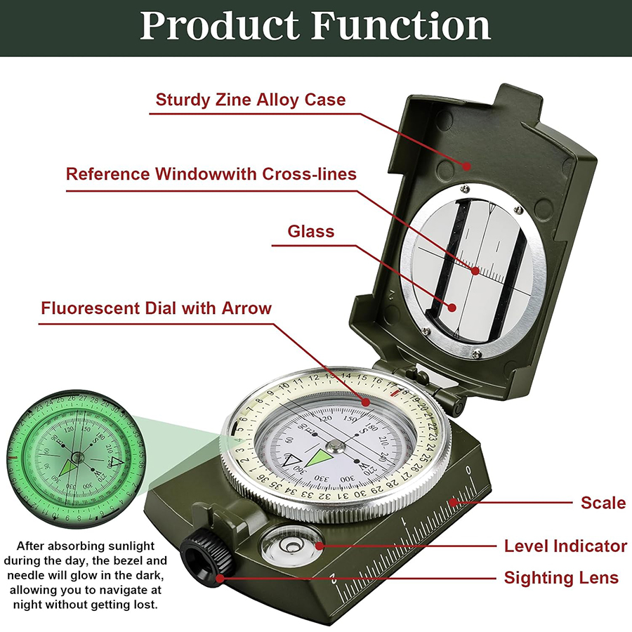 Tactical Survival Compass - Wa – Compass Lensatic Bewertung und Preis