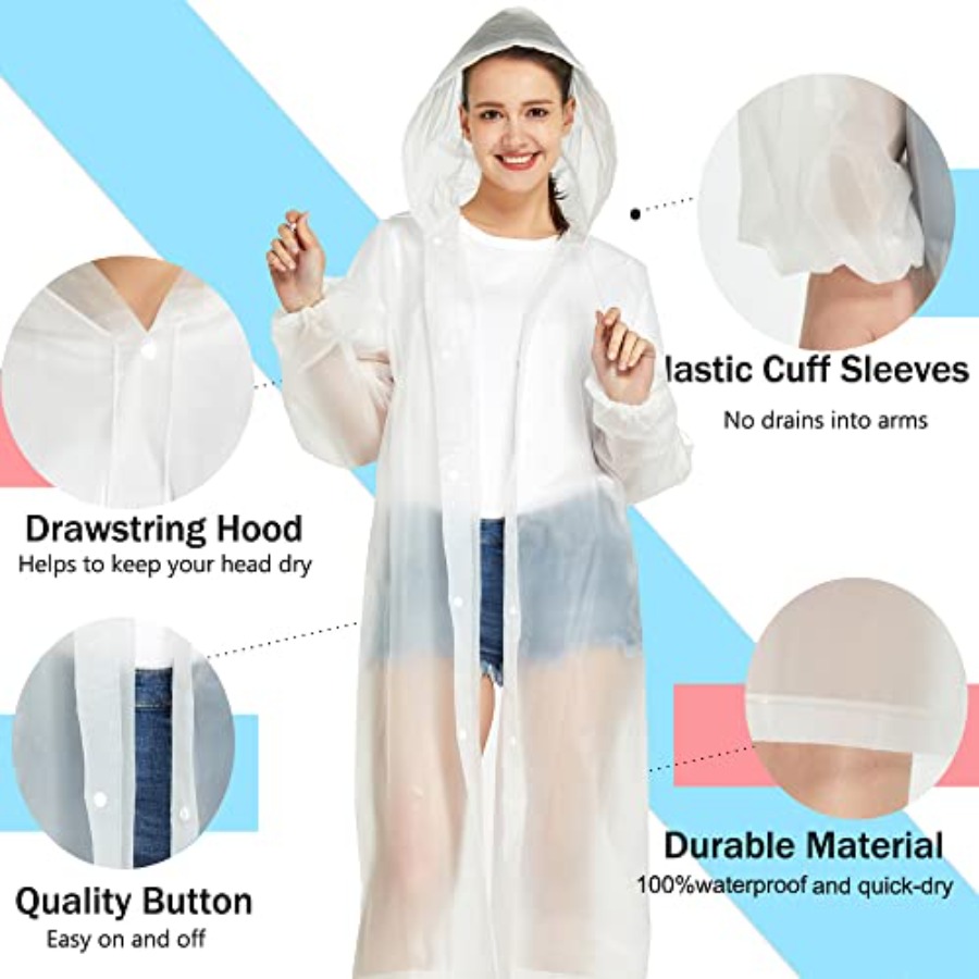 2 Pack Waterproof Rain Ponchos – Emergency Poncho Rain Bewertung und Preis
