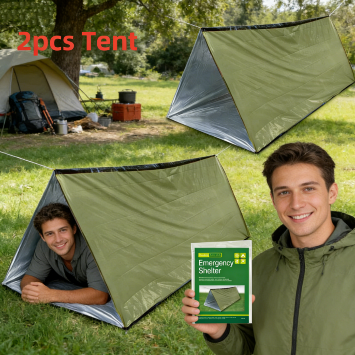 2Pcs Reflective Mylar Tent Lig – Emergency Mylar Tent Bewertung und Preis
