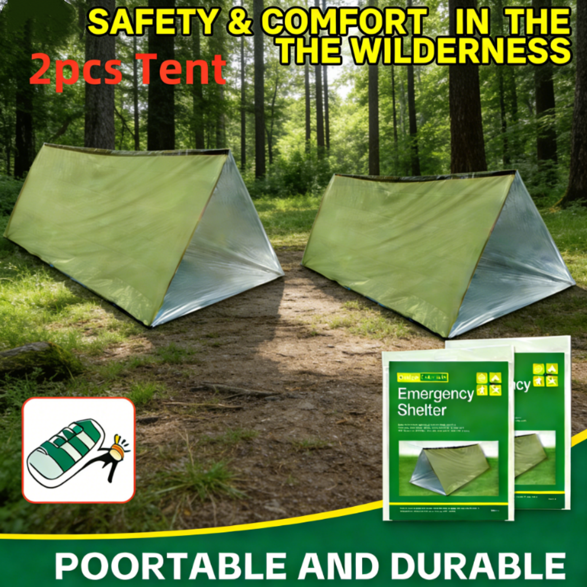 2Pcs Reflective Mylar Tent Lig – Emergency Mylar Tent Bewertung und Preis