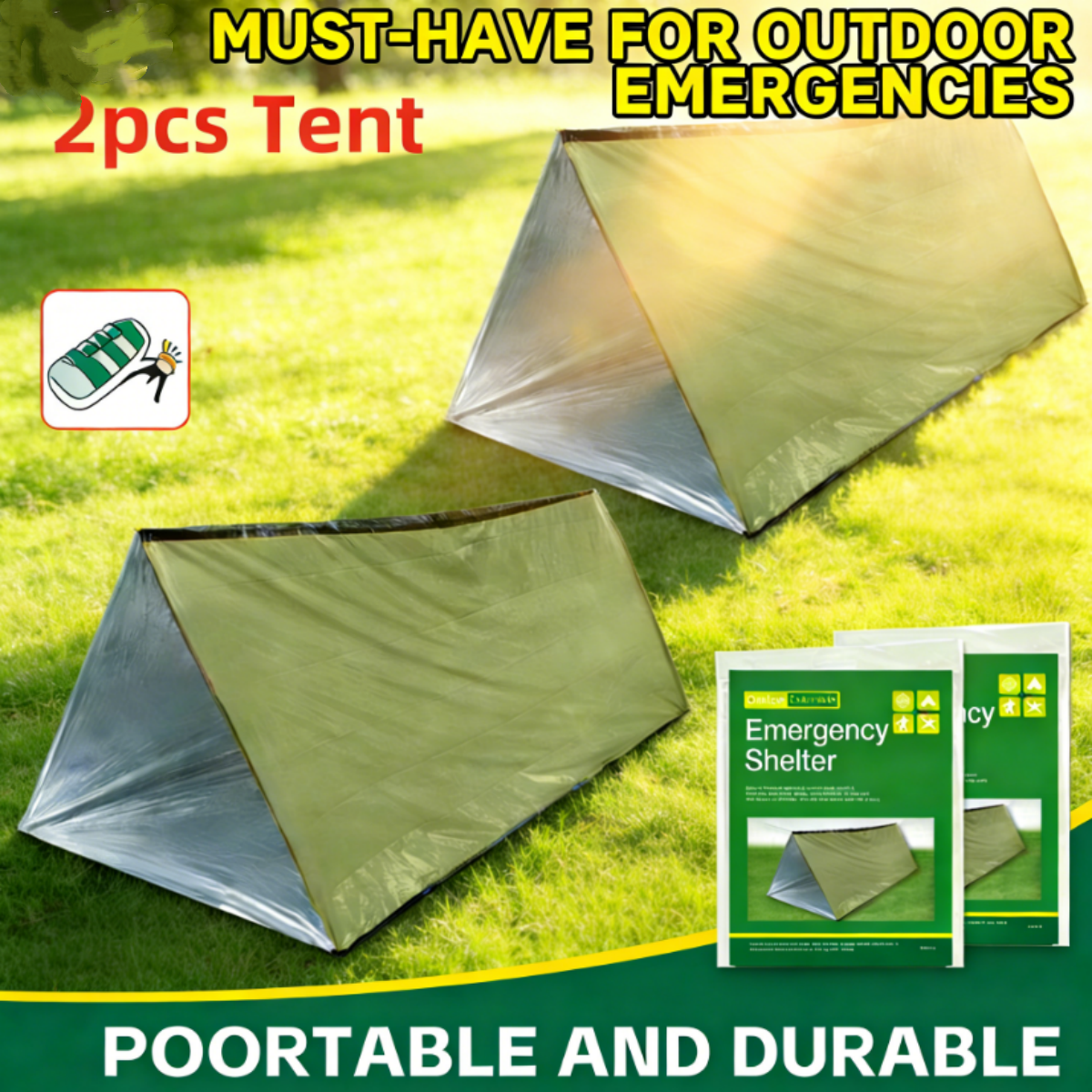 2Pcs Reflective Mylar Tent Lig – Emergency Mylar Tent Bewertung und Preis