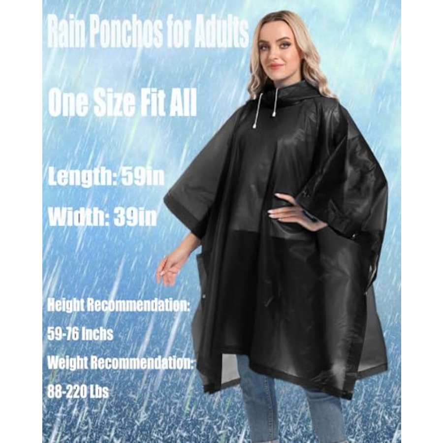 2-Pack Reusable Rain Ponchos f – Emergency Poncho Rain Bewertung und Preis