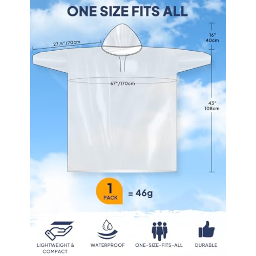 ANYOO Disposable Rain Poncho f – Emergency Poncho Rain Bewertung und Preis