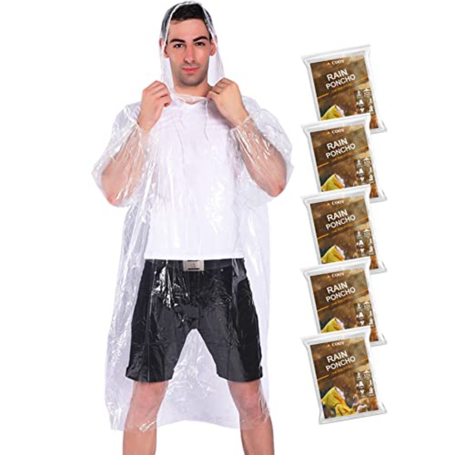 Rain Ponchos, with Drawstring  – Emergency Poncho Rain Bewertung und Preis