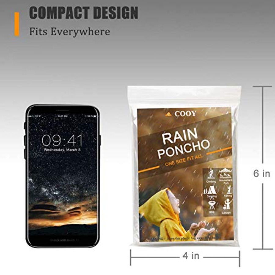 Rain Ponchos, with Drawstring  – Emergency Poncho Rain Bewertung und Preis
